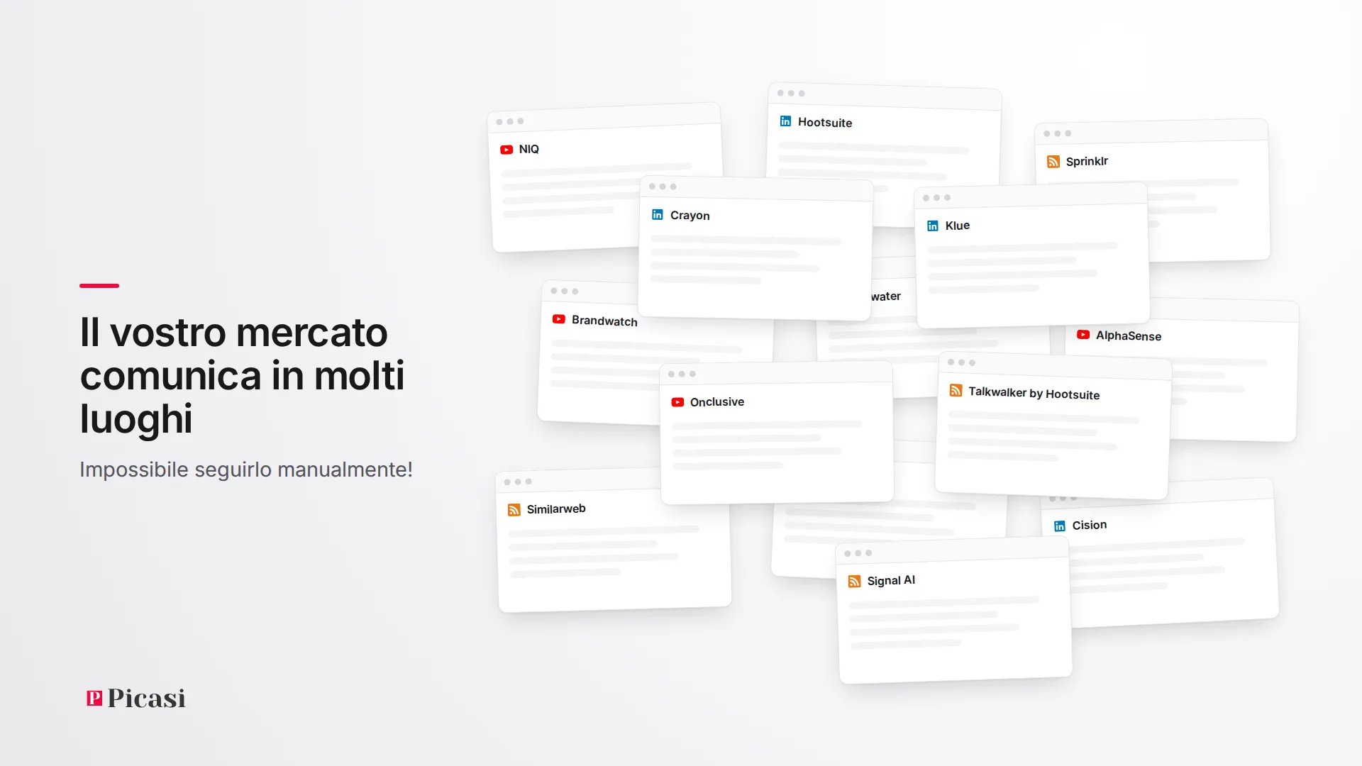 Il vostro mercato comunica in molti luoghi. Impossibile seguirlo manualmente!