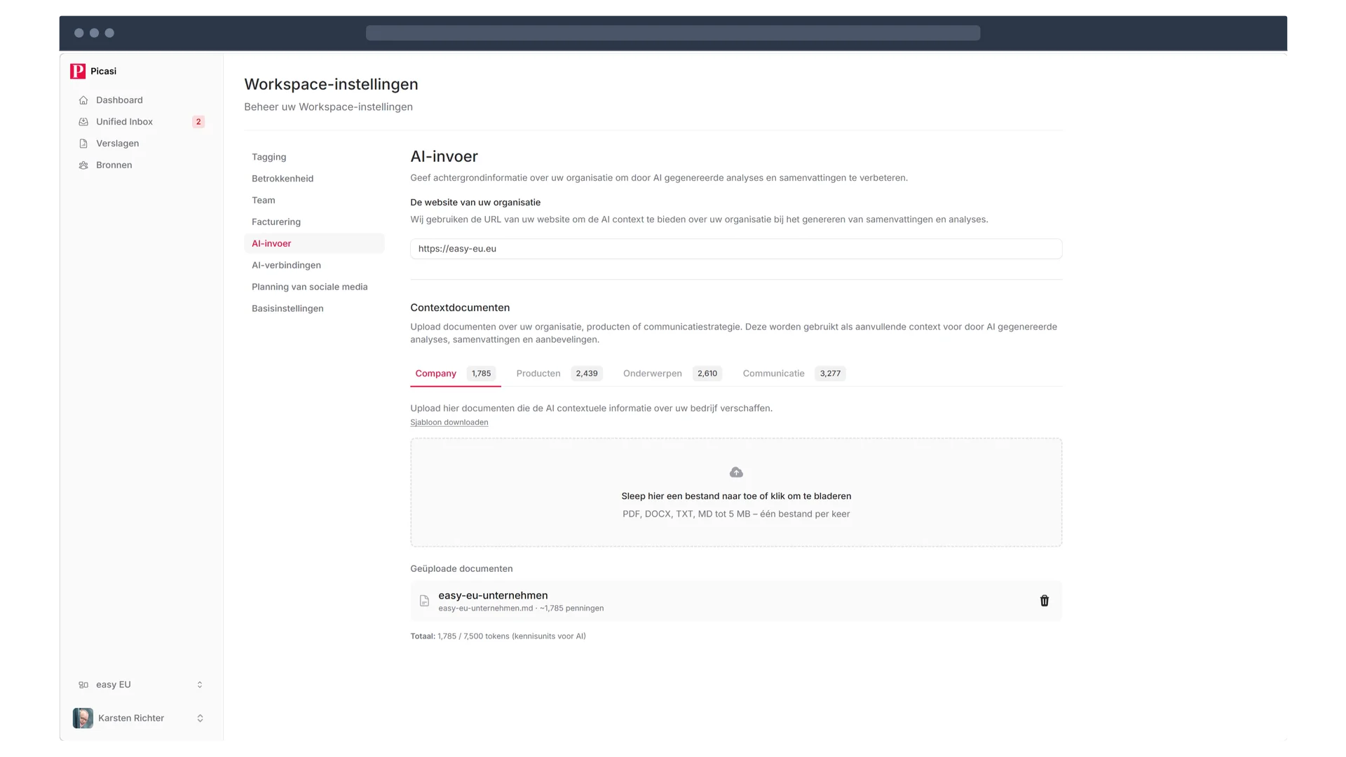Picasi contextdocumenten voor betere AI-resultaten