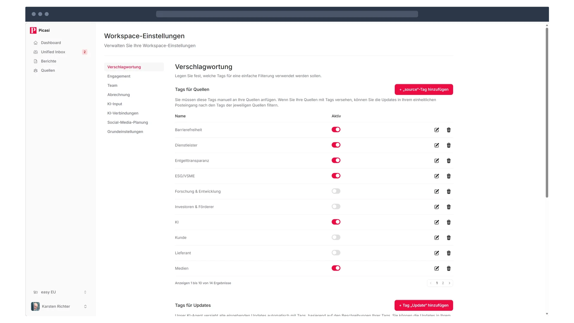 Picasi Automatische Verschlagwortung – KI-Tags für alle Updates