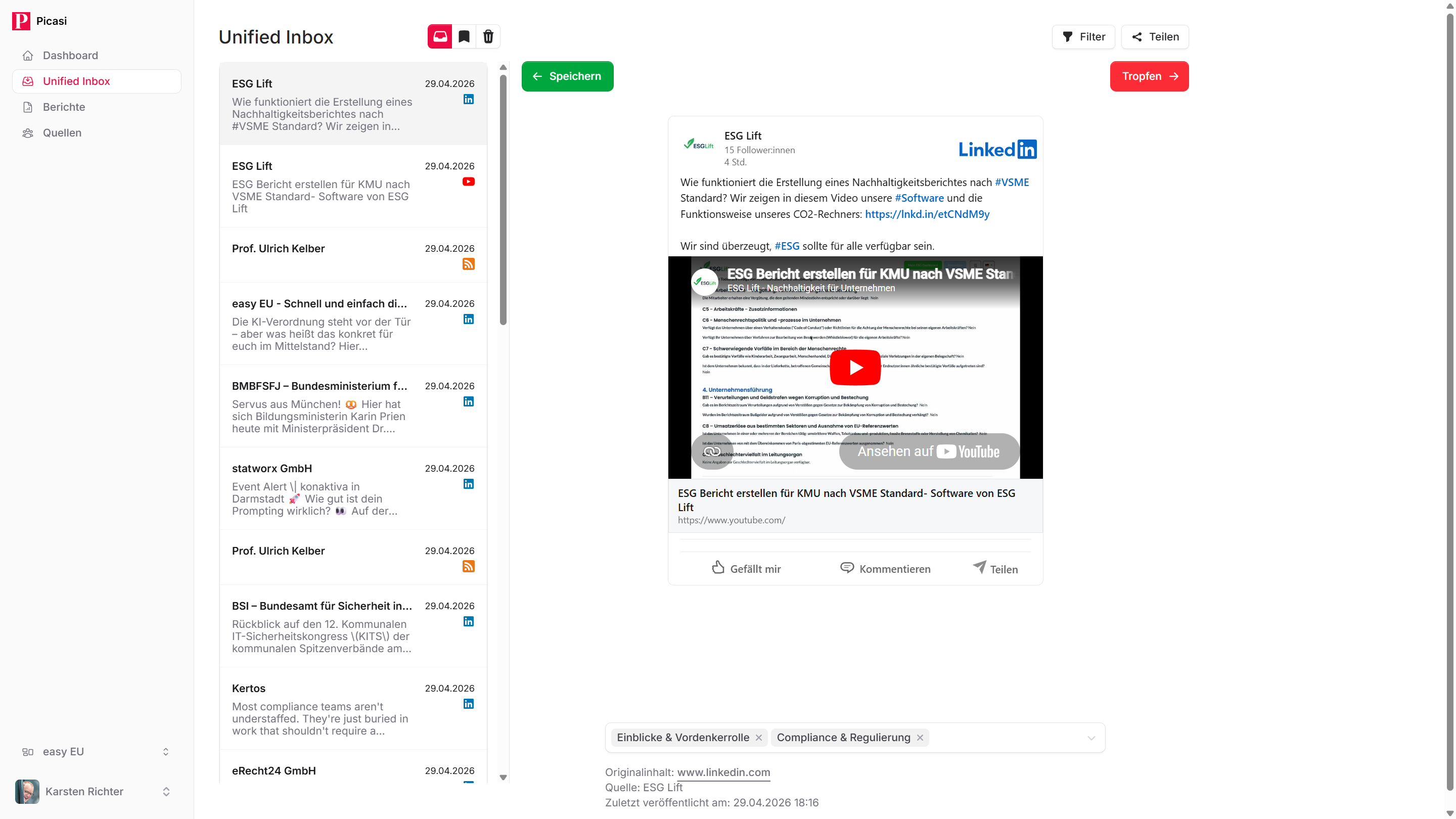 Picasi Unified Inbox – Updates from all sources in one place