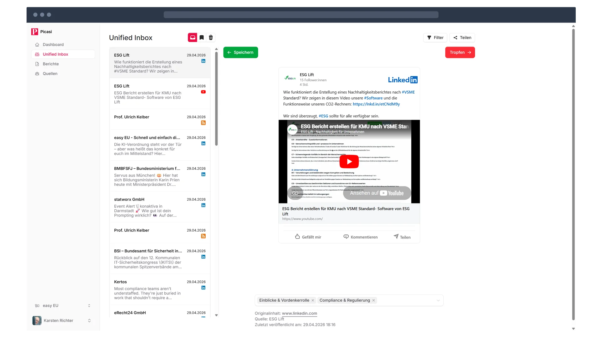 Picasi Unified Inbox – Updates from all sources in one place