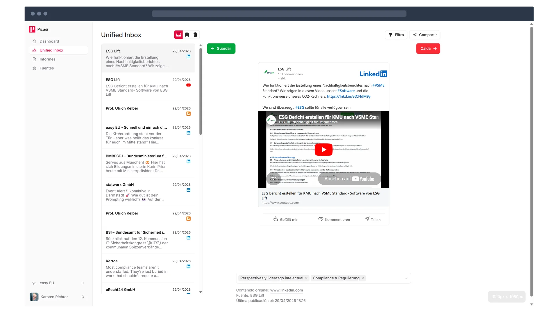 Picasi Unified Inbox: todas las actualizaciones de todas las fuentes y canales en un solo lugar