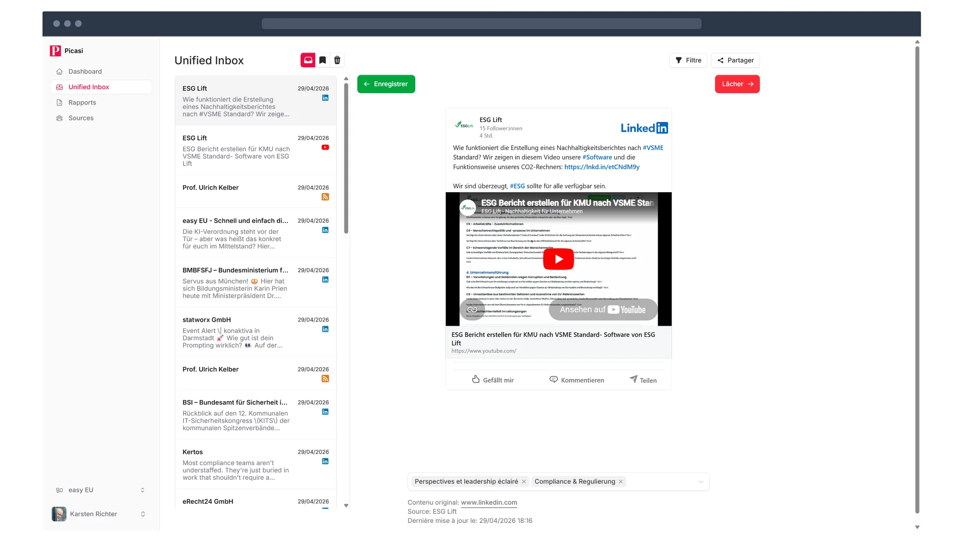 Picasi Unified Inbox - Toutes les mises à jour provenant de toutes les sources et de tous les canaux réunies en un seul endroit